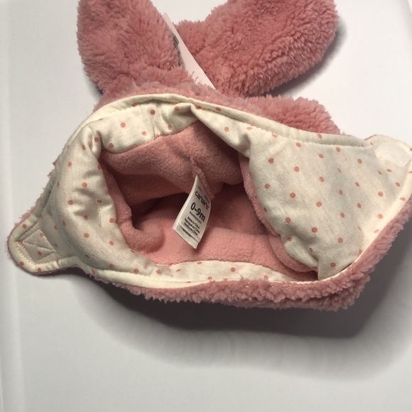 𝅺CARTER’S baby pink hat and mittens for 0-9M - Picture 3 of 4